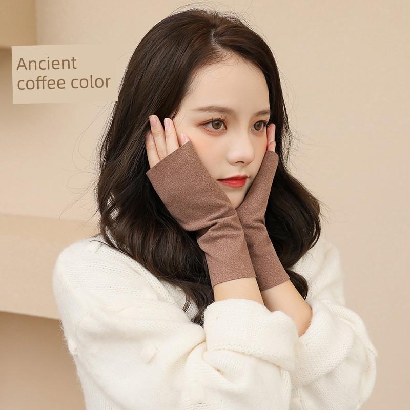 Warm Winter Gloves for Women, Fleece-Lined, Thickened, Cute, for Cycling, Cold-Proof, Windproof, Touch Screen Compatible