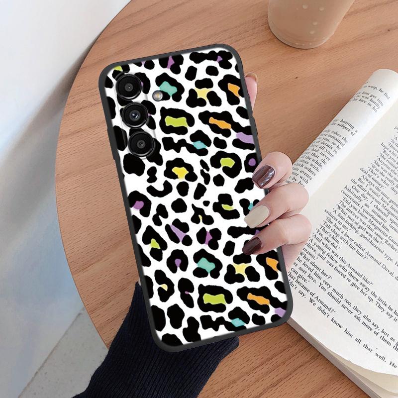 Leopard Print Phone Case For Samsung Galaxy A24 A54 A55 A34 A56 A16 4G Protection Back Cover Soft Silicone Fundas Shell Coque