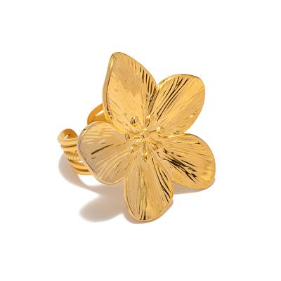 Youthway Romantische Bloem Open Ringen Voor Vrouwen Minimalistisch Verguld Roestvrij Staal Ringen Eenvoudige Mode Sieraden Meisjes Cadeau