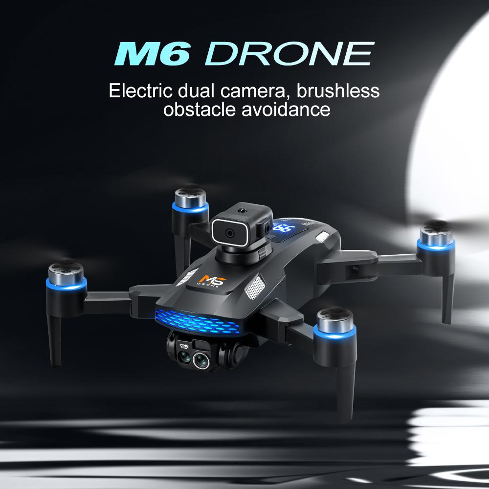 M6 Mini Drone 4K Professional HD Camera with Large Screen 2.4G WIFI FPV Dron Brushless Optical Flow Hover Folding Quadcopter