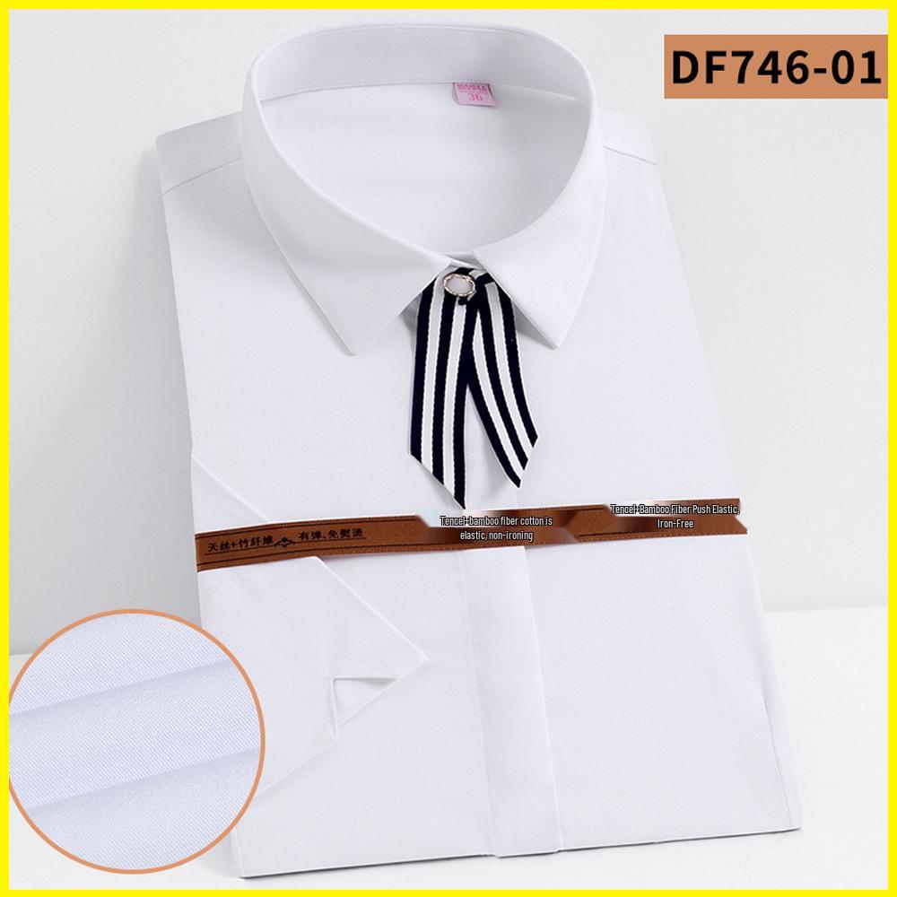 

Women s Stretch Long Sleeve Bamboo Ice Silk No-Iron Formal Shirt – White/Blue 36/M (suggested 95-100 jin)