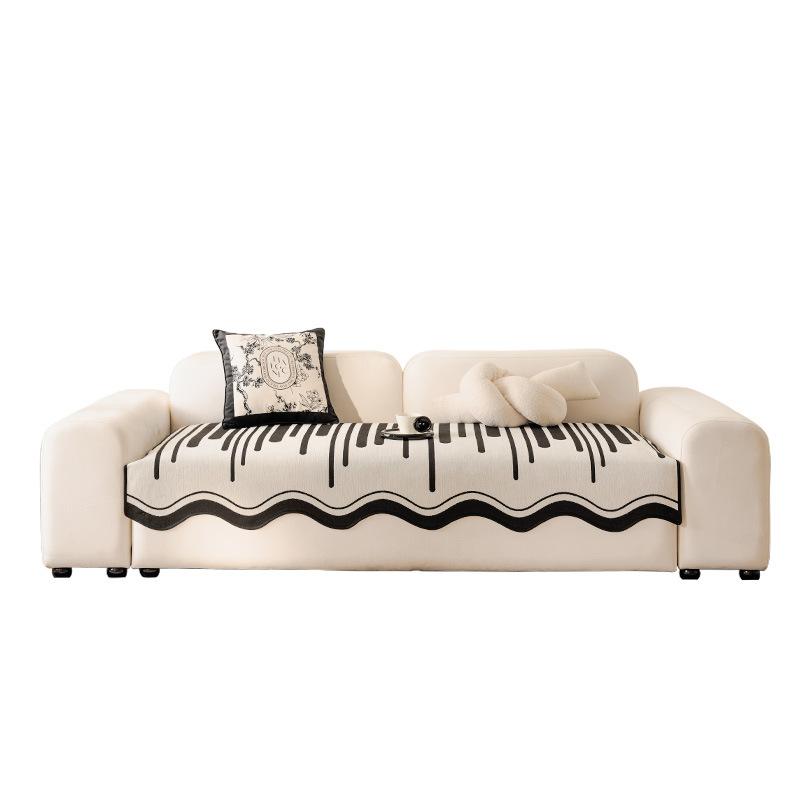 Modern light luxury high-end sofa cushion Chenier anti-cat scratch universal non-slip in all seasons Straight row one-piece cover cloth