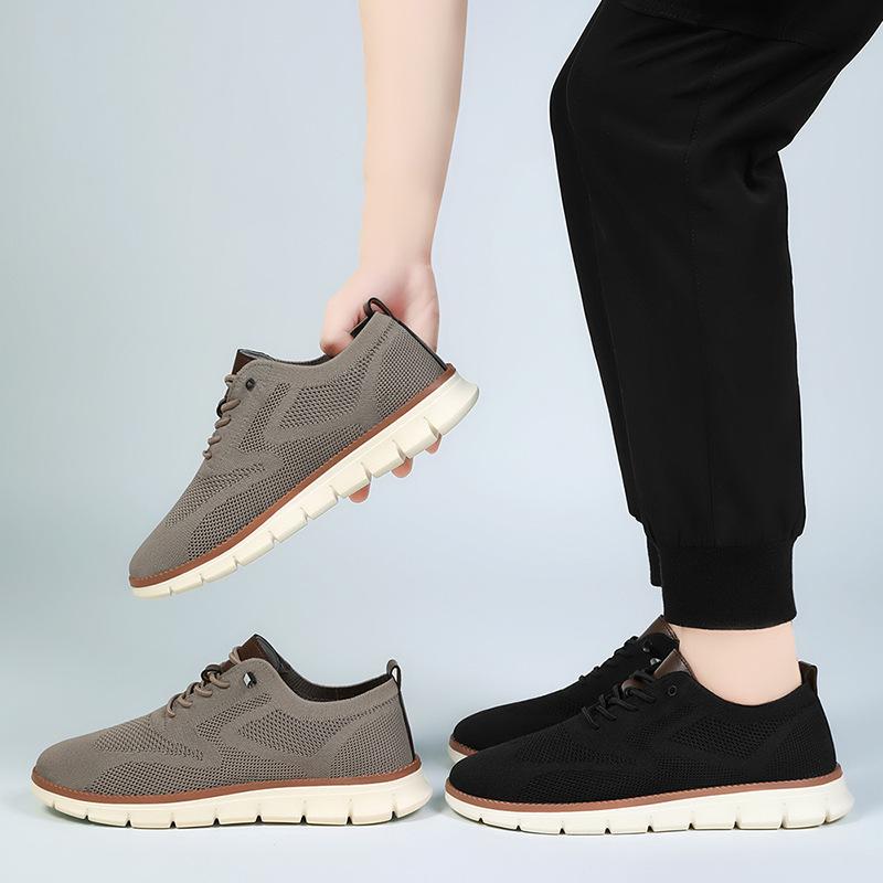 Men'S Shoes Light Mouth Casual Shoes Solid Color Versatile British Style Dad Shoes Large Size Single Shoes
