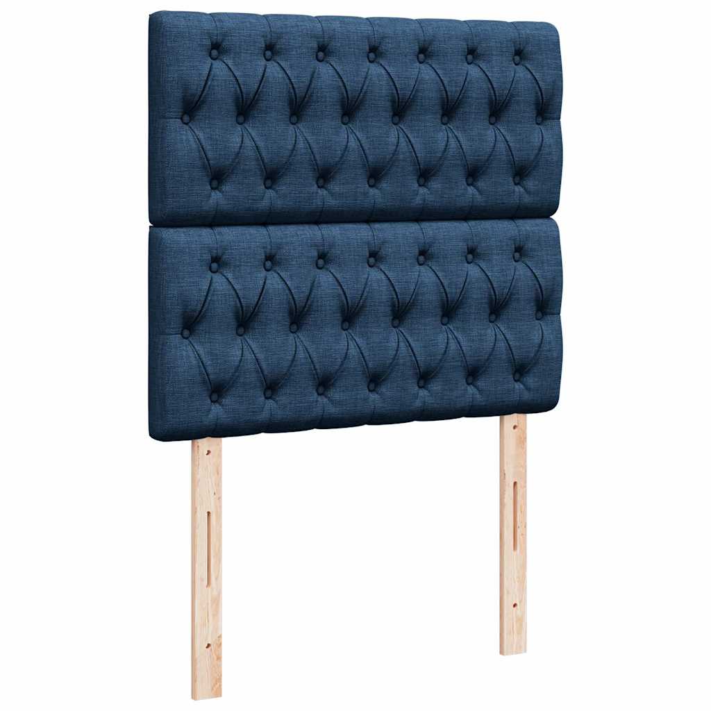 Ottoman Bed with Mattress Blue 80x200 Cm Fabric
