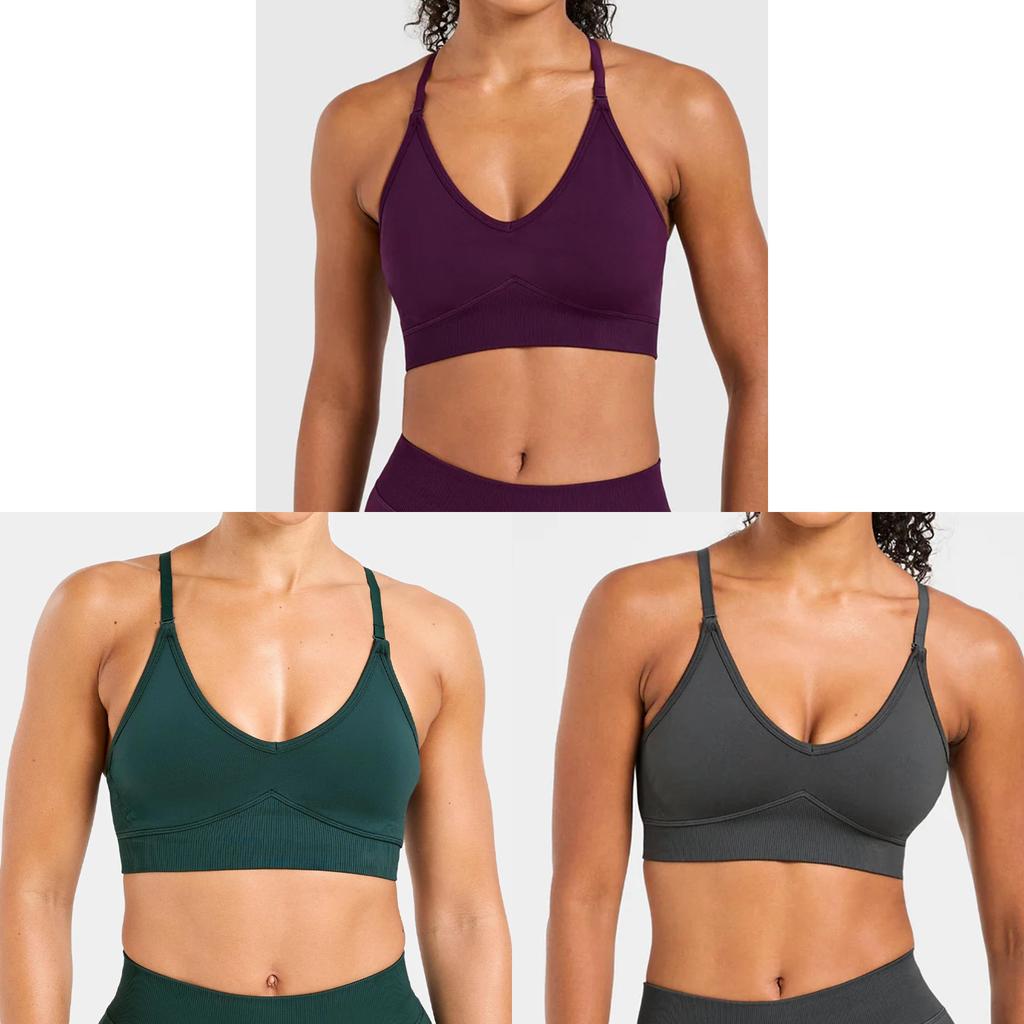 Seamless Yoga Bra With Moisture Wicking Fabric For Fitness Enthusiasts