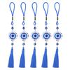 5Pcs Evil Eye Pendant Coloured Glaze Blue Tassel Exquisite Design Good Luck Evil Eye Decor for Room 