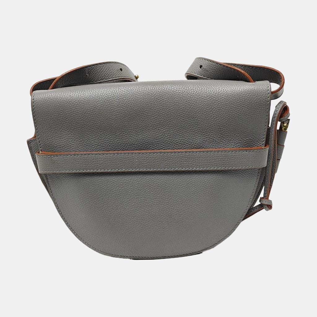 [Pre-Owned] Gate Small Gray Leather Shoulder Bag - Very Good #1XJKNAC