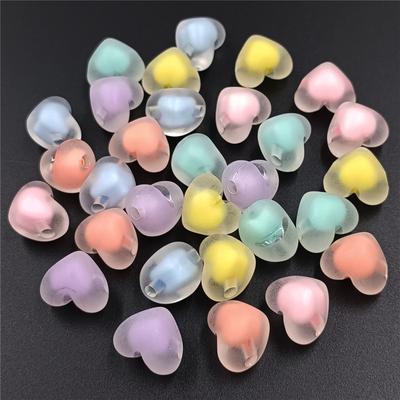 Home Party Supplies Matte Core Peach Heart Beads Earrings Marking Acrylic for Jewelry Bracelet Fashion Handmade DIY Material 10pcs Necklace