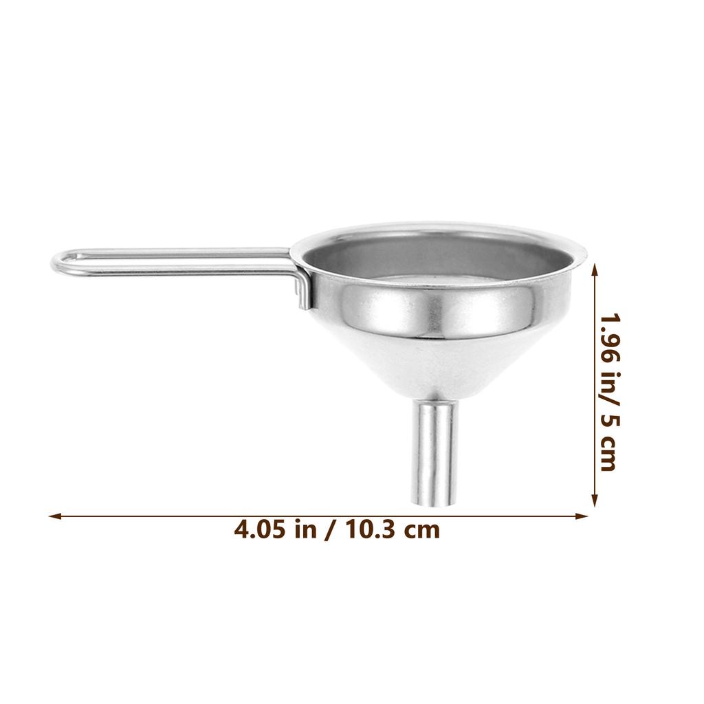 4pcs Small Funnel Stainless Steel Mini Kitchen Funnel for Oil Flask Liquid Transfer Household Canning Strainer Silver