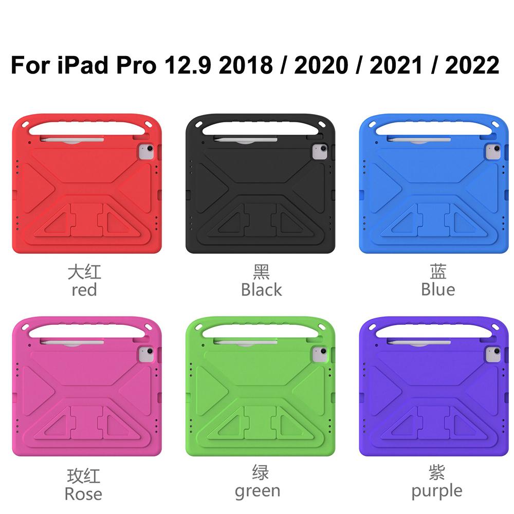 For Apple iPad Pro 12.9 Inch 2022 2021 2020 A2764 A2436 A2378 A2379 A2232 A1876 Case EVA Portable Shockproof Kids Safe Handle Stand Tablet Cover