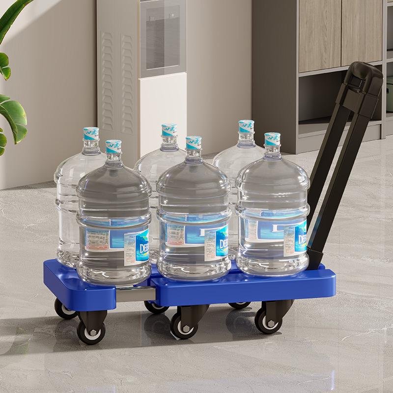 Six-Wheeled Folding Portable Handcart: Silent, Compact, and Heavy-Duty.