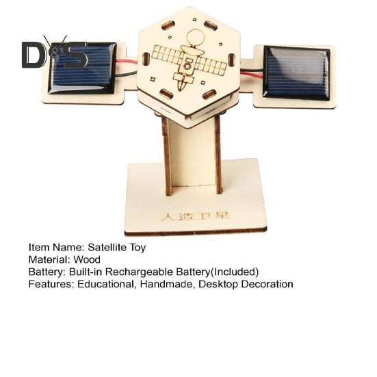 DIY Solar Künstlicher Satellit Modellbausatz Pädagogisches handgemachtes Holzpuzzle Satellitenmodell Kinder Wissenschaftliche Erkundungsprojekte STEM Spielzeug Weltraumliebhaber
