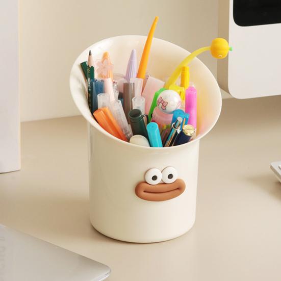 Coș de gunoi de birou Coșuleț drăguț pentru deșeuri cu Mini perie de curățat Buze amuzante de cârnat Mic coș de gunoi pentru birou Masă de toaletă