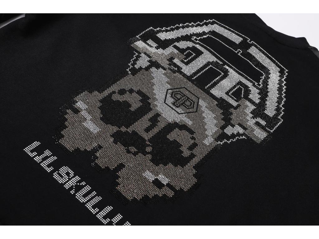 Trendy Philip Plein Men's Hoodie: Autumn/Winter Collection, European & American Street Style, Rhinestone Round Neck, Casual Fashion.