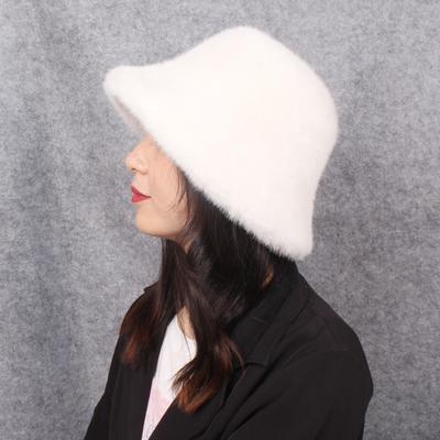 Women's Hats Fisherman Hat Plush Warm Hat Fashion Women's Models Pot Hat Large Brim Furry Winter Padded Thickened Hat