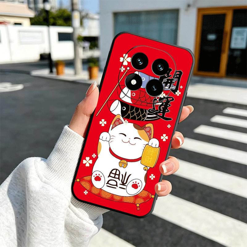 

Lucky Cat Maneki Neko Japanese Soft Phone Case for Xiaomi Redmi Note 12 13 14 15 Pro Plus 11 12S 11S 11T 10 4G Black Cover Back Redmi Note11ProPlus