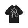 MLB New York Yankees American Vintage Crew Neck Letter Print Short Sleeve T-Shirt Unisex T-Shirt Black 3ATSB0534-50BKS