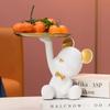 Bear Cool Sculpture Entrance Crafts Resin Art Figurines Candy Sundries Animal Sculpture Household Supplies for Study Coffee Shop