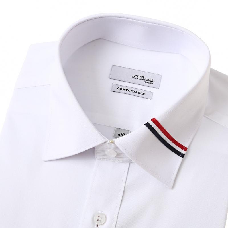 S.t. Dupont Long Sleeve Slim Fit Signature Collar White Shirt Se5fm22ls932swh