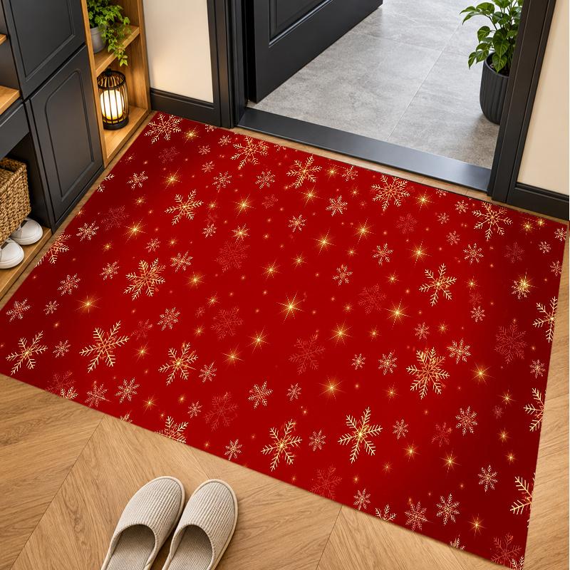 Christmas Theme Floor Carpet, Soft Area Rug, Xmas Indoor Home Holiday Decoration