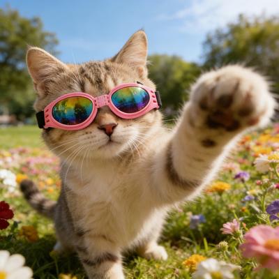 Foldable Pet Sunglasses Dog Sunglasses with Adjustable Strap UV Protection Pet Glasses Windproof Goggles for Small Medium Dogs Cats