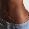 Fashion Sexy Imitation Rhinestone Metal Chain Waist Chain Women Summer Beach Body Chain Boho Beach Waist Chain Jewelry