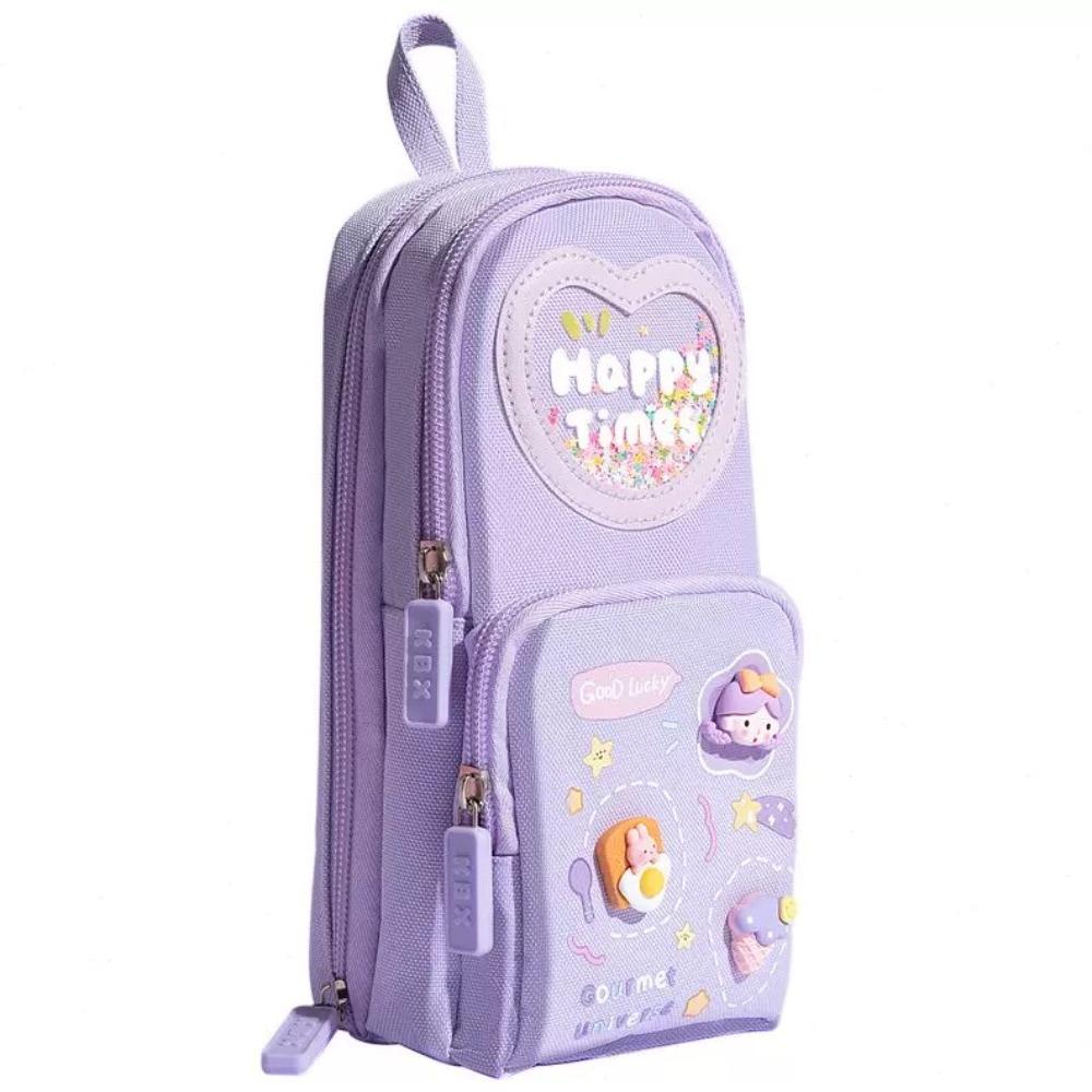 6 Pockets 3 Layers Pencil Case Cute Organizer Storage Bag Backpack Shape Cartoon Pen Box  Girls