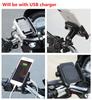 Universal Black CNC Motorcycle Handlebar Charger 4-6.8" Phone Holder Mount New