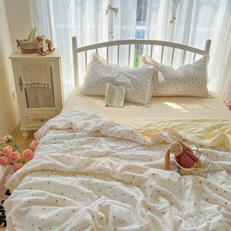 LISM Wrinkled Gauze Lace Summer Quilt