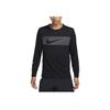 Nike Dri-FIT UV Casual Sports Quick-Dry Sweat-Wicking Breathable Round Neck Knitted Printed Pullover Running Long Sleeve T-Shirt Men Tops FB8553-010