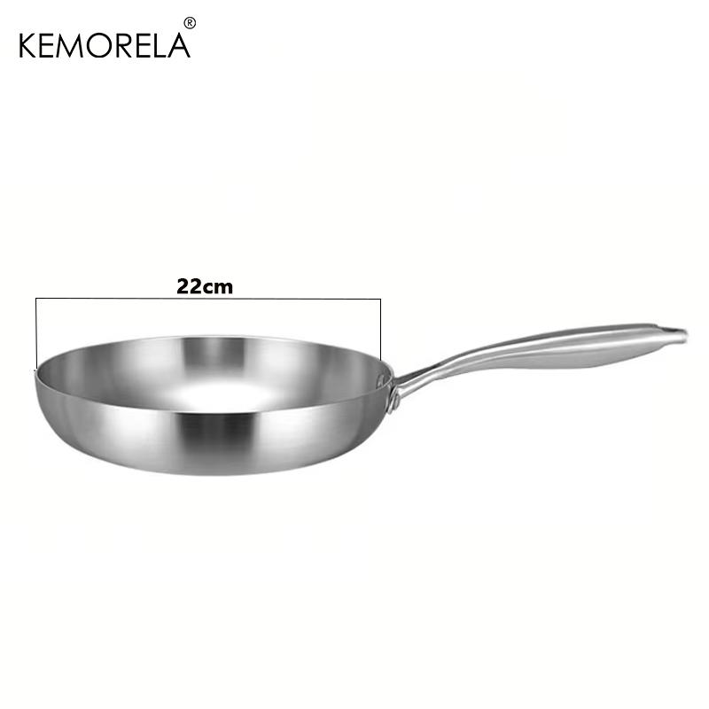 Τηγάνι Wok από Ανοξείδωτο Ατσάλι 316 Αντικολλητικό Μαγείρεμα Σοτάρισμα Στέικ Γενικό για Επαγωγή Γάστρα Κουζινικά