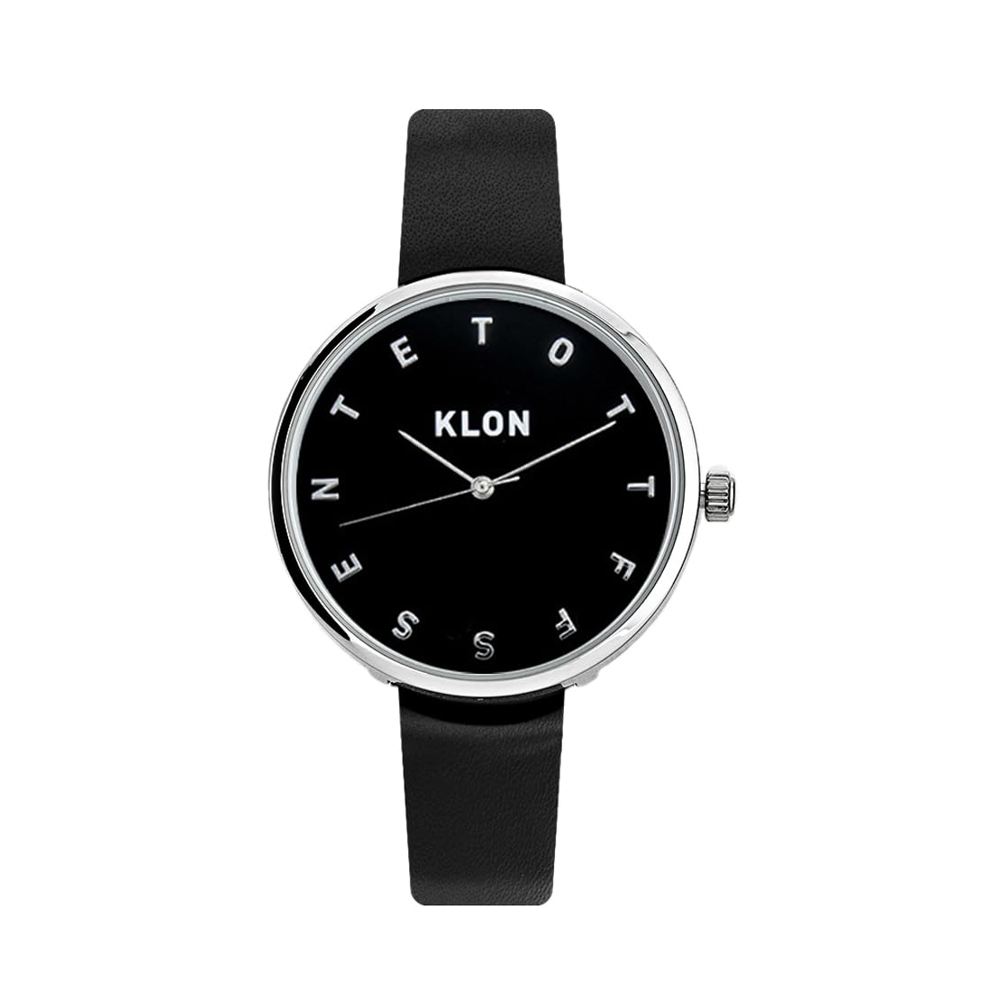 

Часы-клоны klon Watch, стильные простые наручные часы черного цвета KLON ALPHABET TIME BLACK 33 мм, мужские и женские [ЧЕРНАЯ ПОВЕРХНОСТЬ] Ver.SILVER