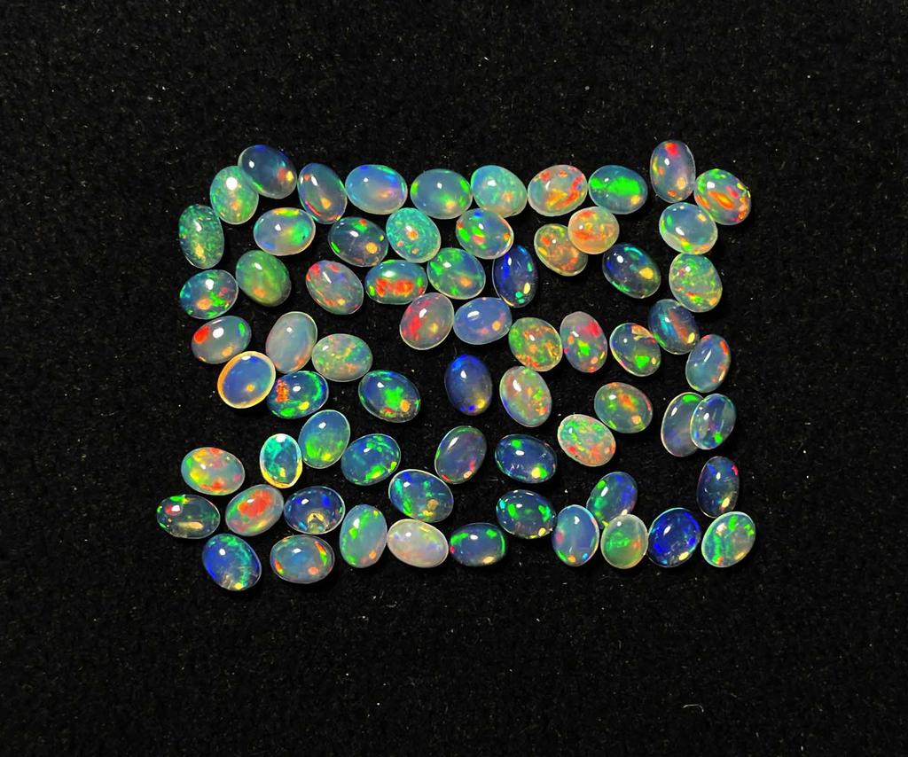 Natural Good Quality Ethiopian Opal Oval Cabochon Loose Gemstone Lot 15 Pcs 5*7 MM Opal Cabochon Gemstone For Jewelry Making