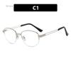 New Oval Half Frame Anti Blue Light Glasses Women Men Blue Light Blocking Eyewear Reading Computer Optical Spectacle Eyeglasses