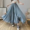 Damen Elegante Chiffon Hose mit hoher Taille und weitem Bein Lässige Koreanische Mode Plissierte Lockere Hose Kleidung Comodi Pantalones De Mujer