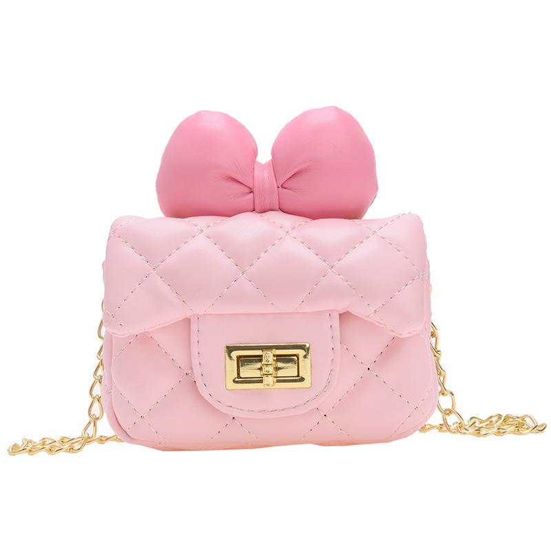 Children's Small, Fresh and Sweet Butterfly Knot Decorated Cross-body Bag with Chain Strap Girl's Bag