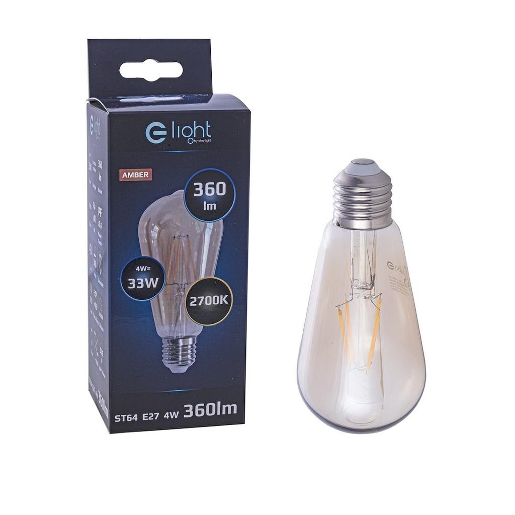 DECORATIVE LED BULB E27 4W ST64 WARM AMBER