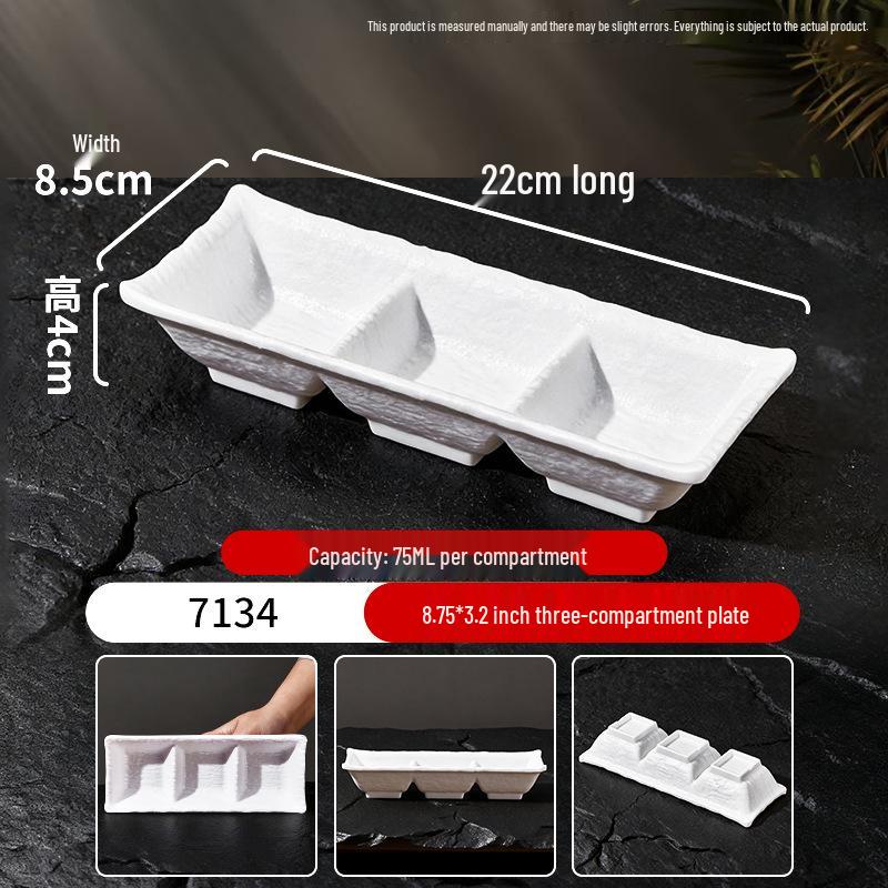 Melamine Porcelain-Style Rice Bowl & Dipping Sauce Dish Set