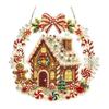 Seasonal Party Hanging Decor Xmas Snowman Ornament, Round Acrylic Santa Reindeer Holiday Office Ornaments Christmas Door Sign for Festive Window Wall