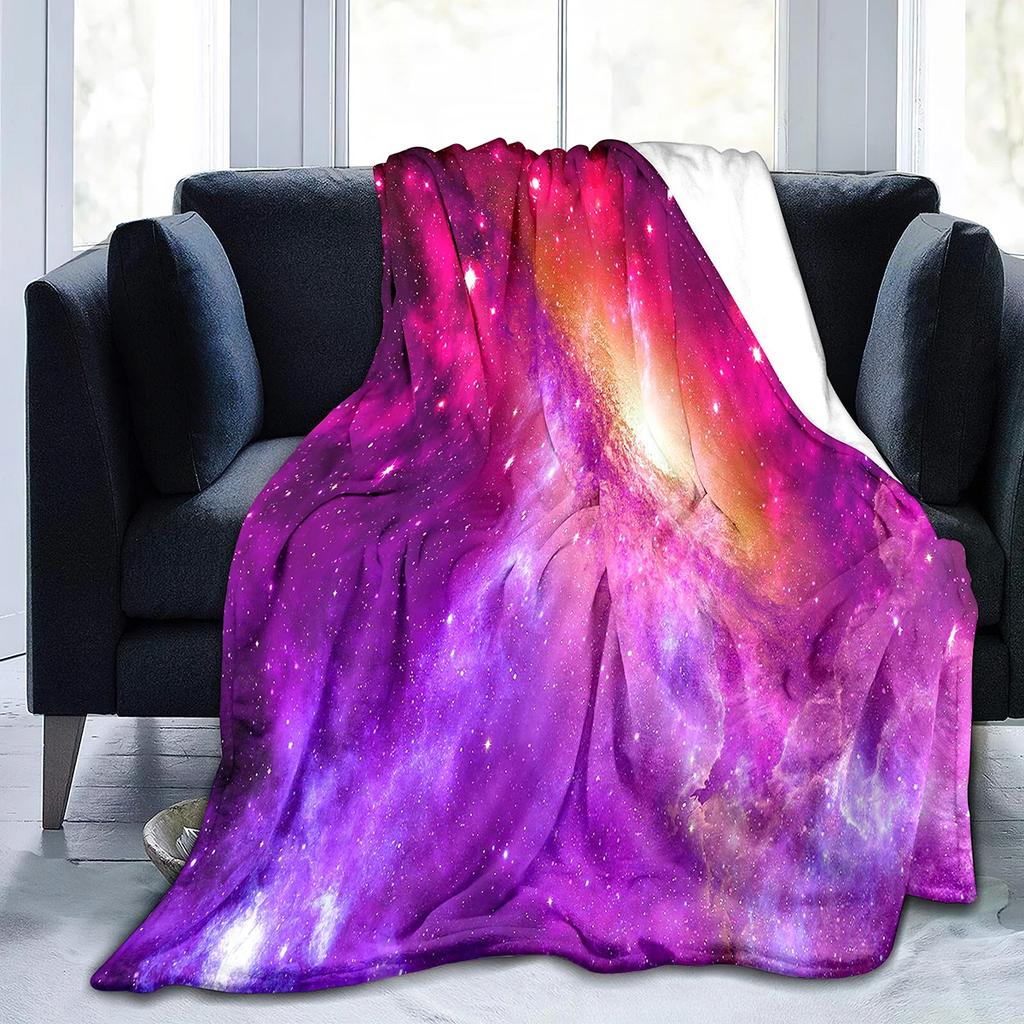 universe and the starry sky Printed Blanket for Bed Travel Camping Living Room Office Conditioning Blanket for All Seasons Gifts