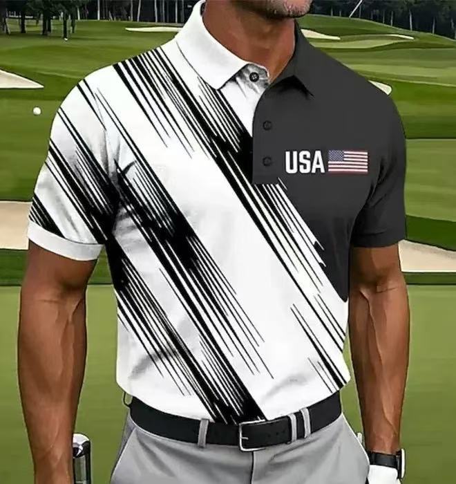2026 Independent Station Summer Men's Casual Lapel POLO Shirt 3D Digital Printing Men's Outdoor POLO Shirt