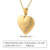 Photos Customize Stainless Steel Pendant Necklace for Women, Gold Plated Heart Photo Locket Openable Necklace Jewelry Gift