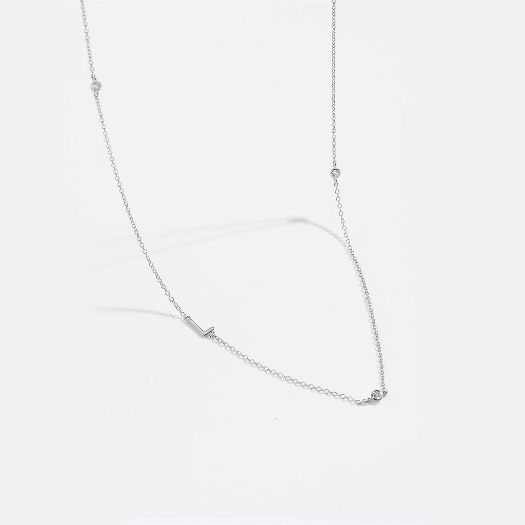 S925 Sterling Silver Initial Necklace for Women - Elegant Polished Clavicle Chain, Fashionable Jewelry, In Stock