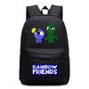 Rainbow Friends Cartoon School Backpack Kids Boys Girls Lightweight Oxford Fabric Bookbag With Ergonomic Shoulder Straps