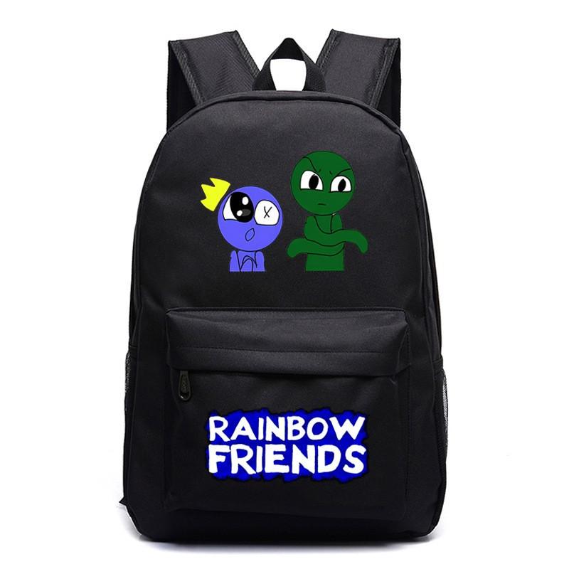 Rainbow Friends Cartoon School Backpack Kids Boys Girls Lightweight Oxford Fabric Bookbag With Ergonomic Shoulder Straps
