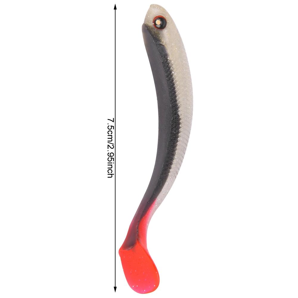 10 STÜCKE 7,5 cm 3,4 g Silikon Künstlich 3D Augen Lebensechter Swimbait Weiche Angelköder Köder Angelgerät Zubehör1#