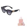 MIU MIU Logo Design Cat Eye Sunglasses Women Sunglasses Black SMU01YF-1AB5D1