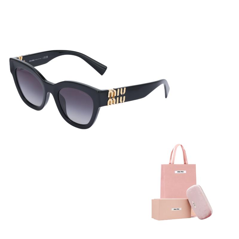 MIU MIU Logo Design Cat Eye Sunglasses Women Sunglasses Black SMU01YF-1AB5D1