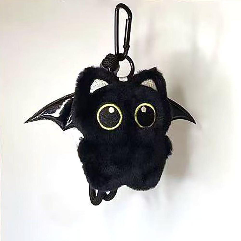 Kawaii Schwarze Katze Plüsch Schlüsselanhänger Puppe Anhänger Kuschelkätzchen Schlüsselanhänger Ins Plüsch Schlüsselanhänger Puppe für Junge Mädchen Niedliches Geburtstagsspielzeug Geschenk