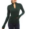 Top casual a collo alto a maniche lunghe da donna, maglione in maglia, T-shirt con bottoni, camicetta, in tessuti di alta qualità per il comfort di tutto il giorno